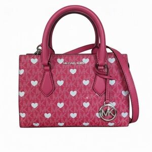 Michael Kors Pink Heart-Print Crossbody Satchel